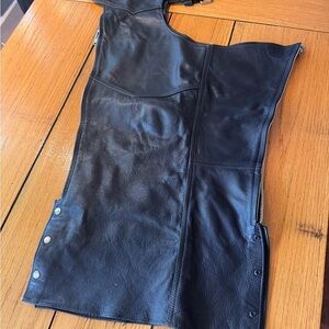 Classic Black Leather Women's Accessory Vest
